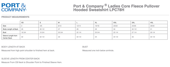 Wolfpack Basketball AUTHENTICS Port & Company Ladies Hoodie Dark Grey