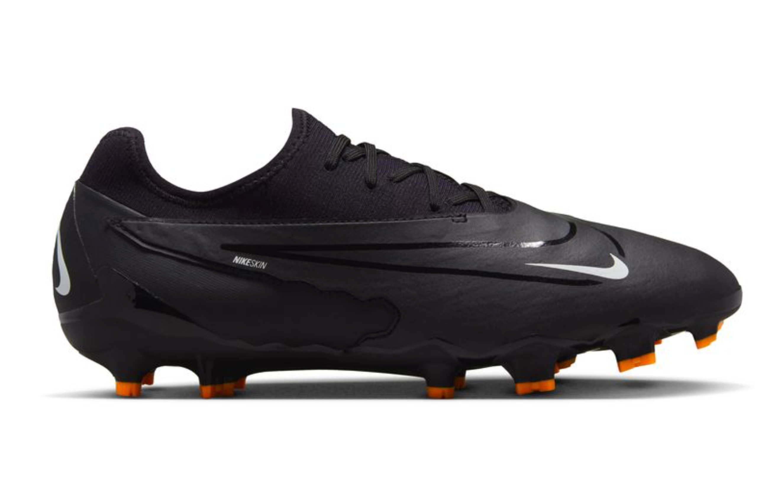 Gray and orange soccer top cleats