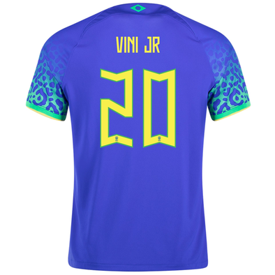 Men's Replica Nike Vini Jr. Brazil Away Jersey 2022