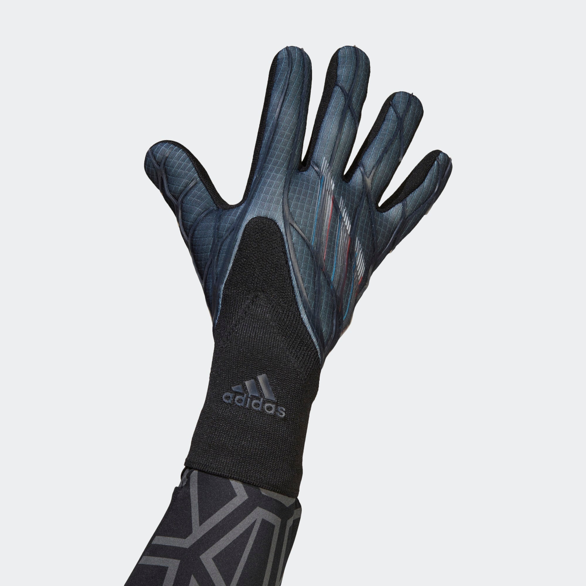 Adidas x Pro Goalkeeper Gloves - Black-Blue Rush, 8