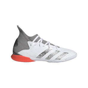 adidas Predator Freak .3 Junior IN Indoor Soccer Shoe - Cloud White/Iron Metallic/Solar Red