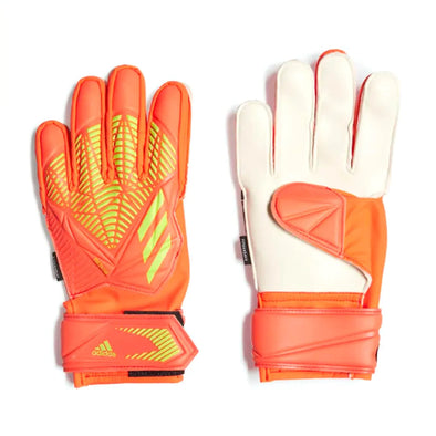 adidas Juniors Predator Match Fingersave Goalkeeper Gloves - SolarRed/SolarGreen/SolarGreen