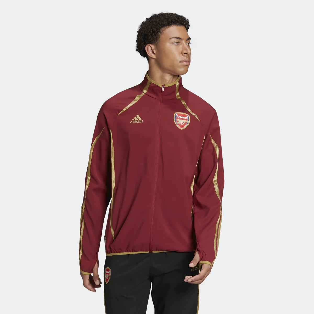 adidas 21 22 Arsenal FC Teamgeist Woven Jacket Noble Maroon Soccer Zone USA