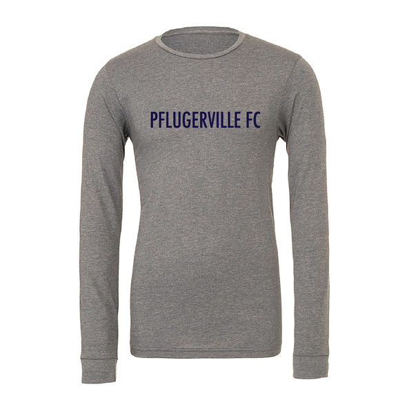 Pflugerville FC (Club Name) Bella + Canvas Long Sleeve Triblend T-Shirt Grey