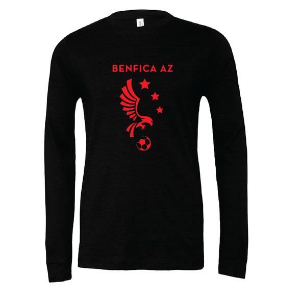 Benfica AZ Seniors (Logo) Bella + Canvas Long Sleeve Triblend T-Shirt Heather Black