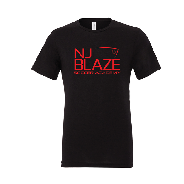 NJ Blaze (Club Name) Bella + Canvas Short Sleeve Triblend T-Shirt Solid Black