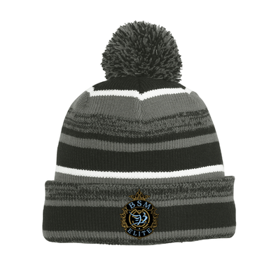 BSM Elite Coaches New Era Sideline Bobble Beanie Black