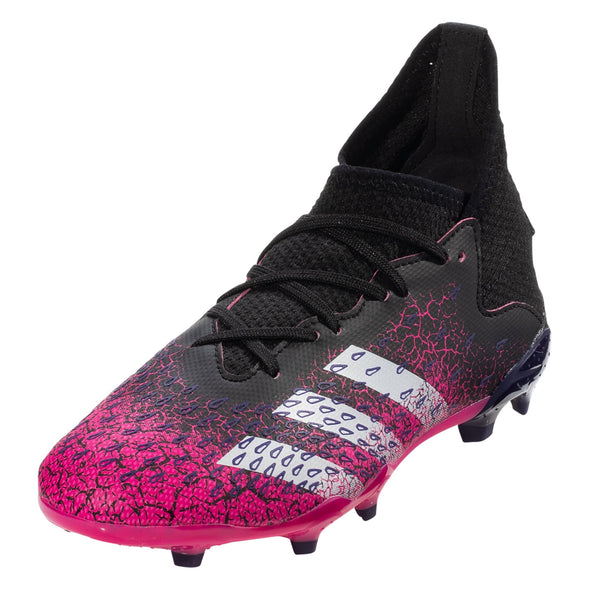 adidas Predator Freak .3 Junior Firm Ground Soccer Cleats - Black/White/Shock Pink