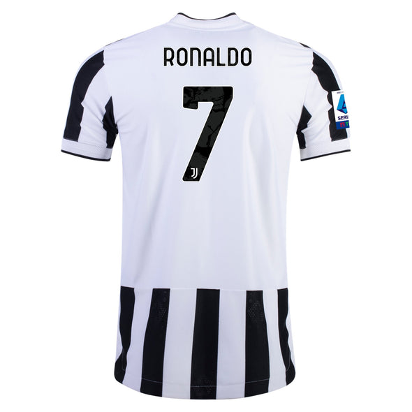 adidas Cristiano Ronaldo 2021-22 Juventus AUTHENTIC Home Jersey - MENS