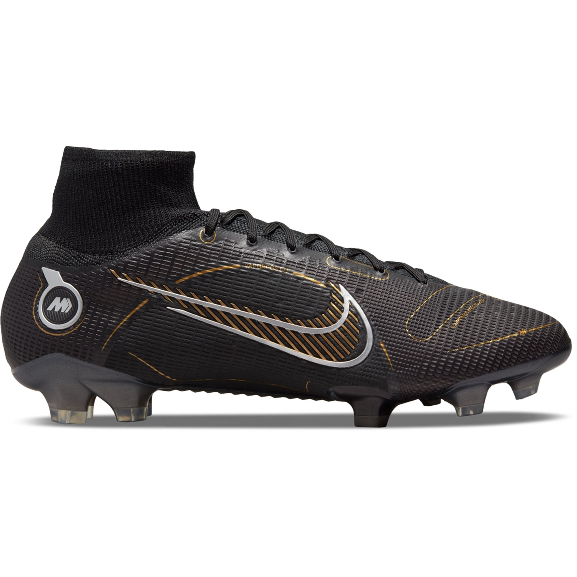Nike Mercurial Superfly 8 Elite FG Firm Ground Soccer Cleat Black/Metallic Gold/Metallic Silver/Cave DJ2839-007 – Soccer Zone USA