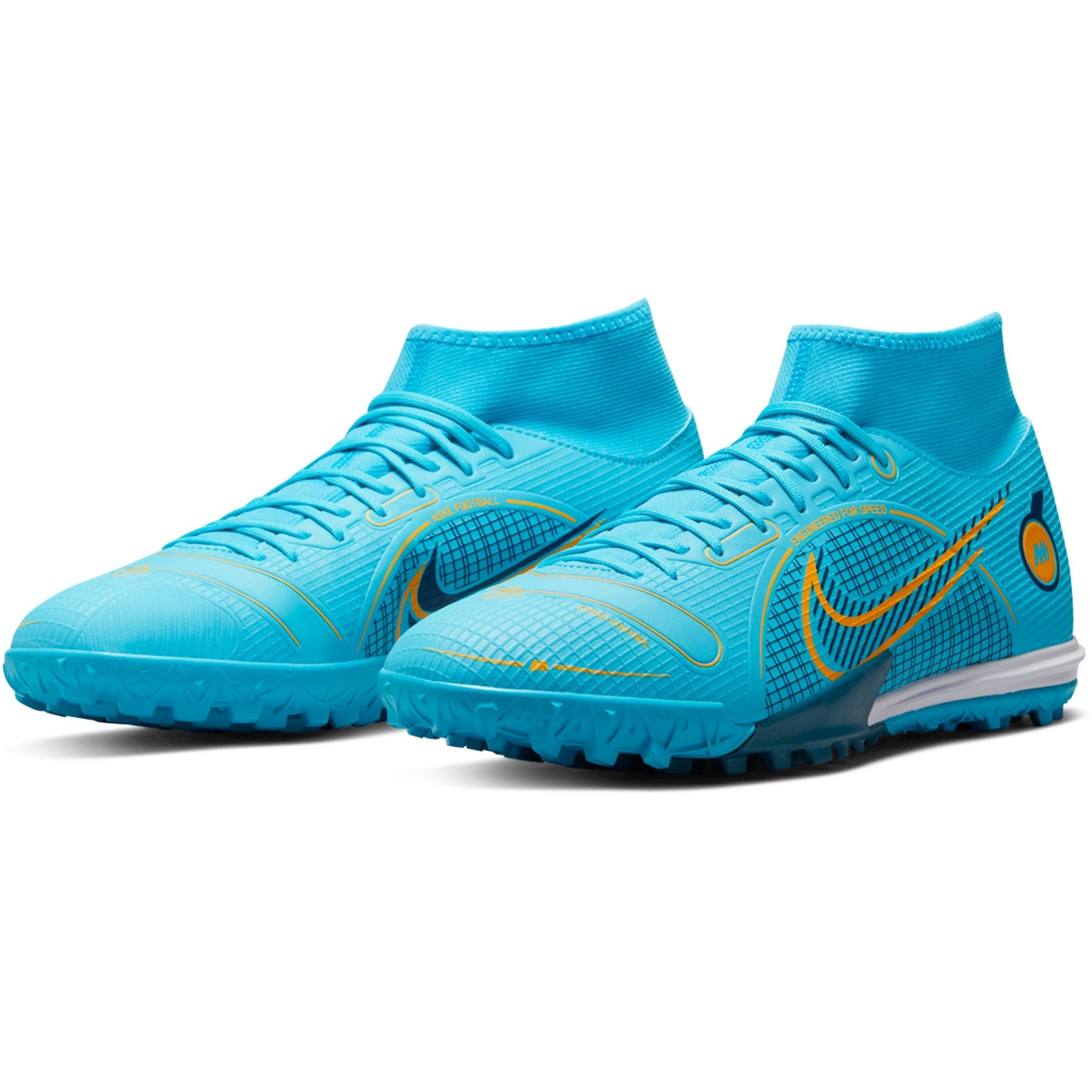 Nike Mercurial Superfly 8 Academy TF Artificial Turf Soccer Shoe Chlorine  Blue/Laser Orange/Marina DJ2878-484 – Soccer Zone USA