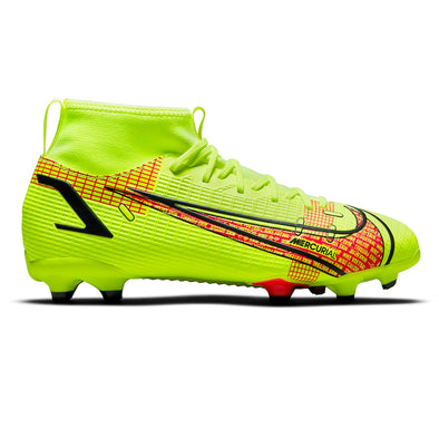 Nike JUNIOR Mercurial Superfly 8 Academy MG - Volt/Black/Bright Crimson