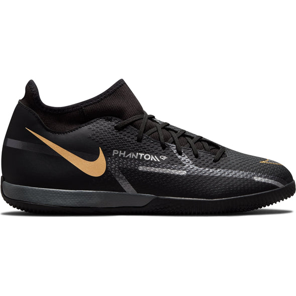 Nike Phantom GT2 Academy DF IC Indoor Soccer Shoe - Black/MetallicGrey/MetallicGold