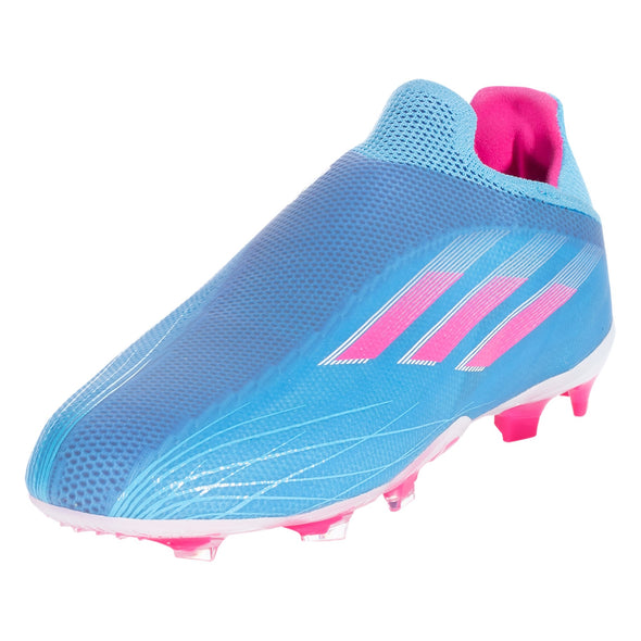 adidas X Speedflow+ FG Junior Firm Ground Soccer -  Cleat Sky Rush/Team Shock Pink/White