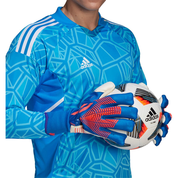 adidas Predator GL Pro Fingersave Goalkeeper Gloves - Blue/White/Red
