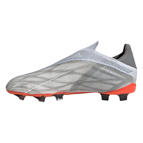 adidas X Speedflow+ FG Junior Firm Ground Soccer Cleat - White/Metallic Iron/Solar Red