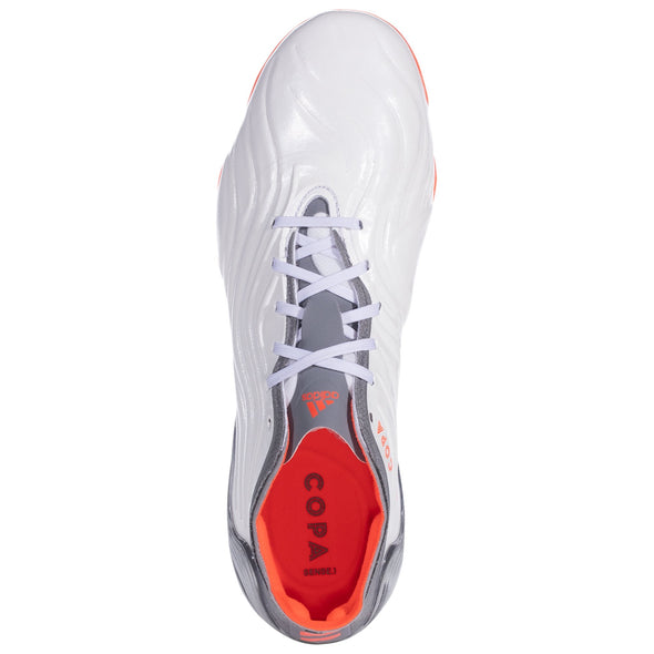 adidas Copa Sense .1 FG Firm Ground Soccer Cleat White/Metallic Iron/Solar Red