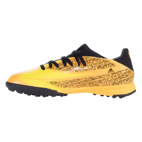 adidas X Speedflow Messi.3 TF Junior Artificial Turf Soccer Shoe - Solar Gold/Core Black/Bright Yellow