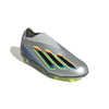 adidas X Speedportal+ FG Junior Firm Ground Soccer Cleat - Metallic Silver/Core Black/Solar Yellow