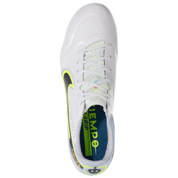 Nike Tiempo Legend 9 Elite FG Firm Ground Soccer Cleat - Grey/Blackened Blue/Light Marine/Rush Orange/Volt/Laser Blue