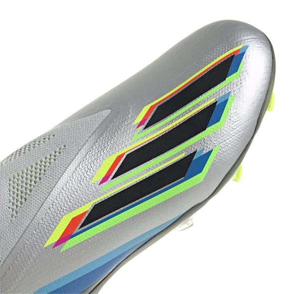 adidas X Speedportal+ FG Junior Firm Ground Soccer Cleat - Metallic Silver/Core Black/Solar Yellow