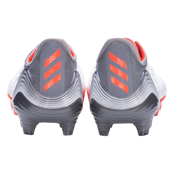 adidas Copa Sense .1 FG Firm Ground Soccer Cleat White/Metallic Iron/Solar Red