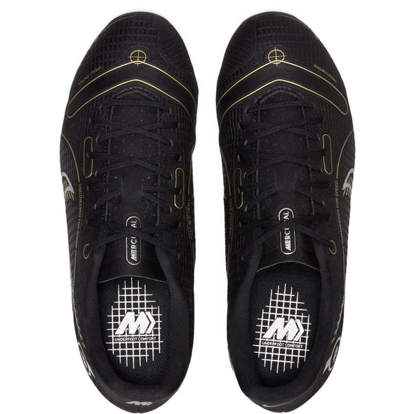 Nike Junior Mercurial Vapor 14 Academy FG/MG Soccer Cleats - Black/Metallic Gold/Metallic Silver