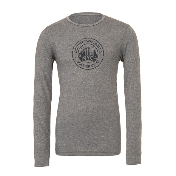 DUSC FAN (Logo) Bella + Canvas Long Sleeve Triblend T-Shirt Grey