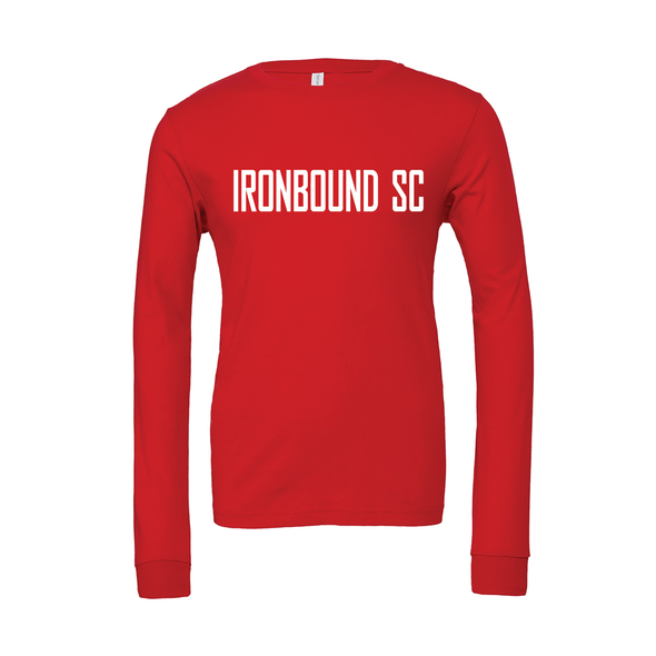 Ironbound FAN (Club Name) Bella + Canvas Long Sleeve Triblend T-Shirt Red