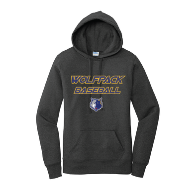 Wolfpack Baseball FAN Port & Company Ladies Hoodie Dark Grey