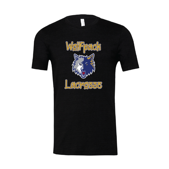 Wolfpack Lacrosse SUPPORTERS Bella + Canvas Short Sleeve Triblend T-Shirt Black