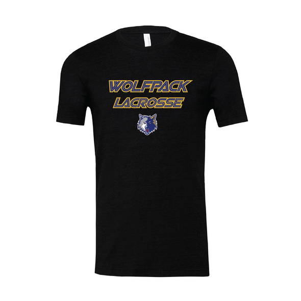 Wolfpack Lacrosse FAN Bella + Canvas Short Sleeve Triblend T-Shirt Black