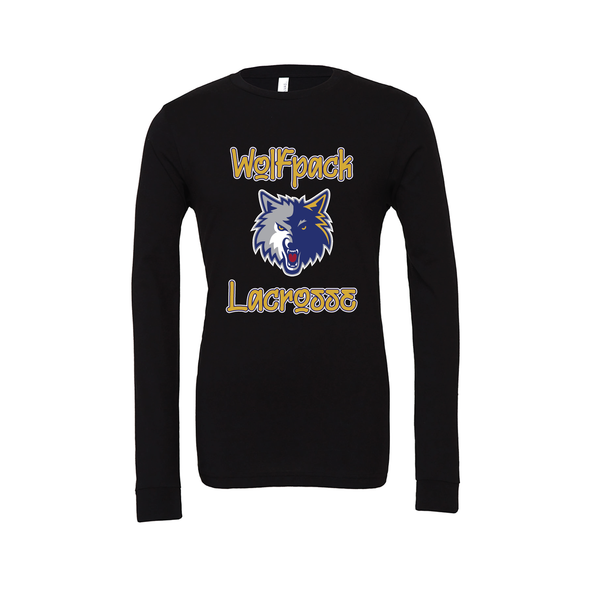 Wolfpack Lacrosse SUPPORTERS Bella + Canvas Long Sleeve Triblend T-Shirt Black