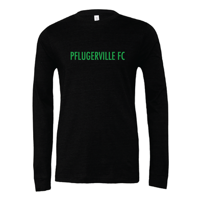 Pflugerville FC (Club Name) Bella + Canvas Long Sleeve Triblend T-Shirt Black