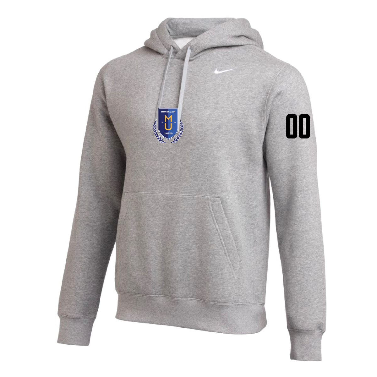 Montclair United (Patch) Nike Club Hoodie Grey Soccer Zone USA