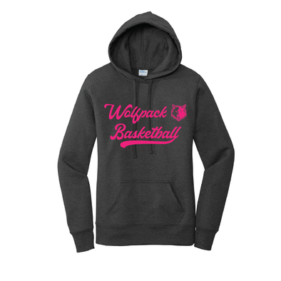 Wolfpack Basketball AUTHENTICS Port & Company Ladies Hoodie Dark Grey