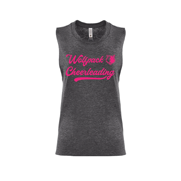 Wolfpack Cheerleading AUTHENTICS Next Level Ladies Muscle Tank Charcoal