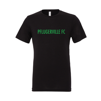 Pflugerville FC FAN (Club Name) Bella + Canvas Short Sleeve Triblend T-Shirt Black