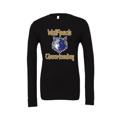 Wolfpack Cheerleading SUPPORTERS Bella + Canvas Long Sleeve Triblend T-Shirt Black