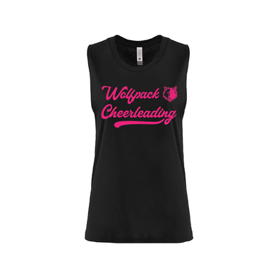 Wolfpack Cheerleading AUTHENTICS Next Level Ladies Muscle Tank Black