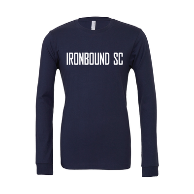 Ironbound FAN (Club Name) Bella + Canvas Long Sleeve Triblend T-Shirt Navy