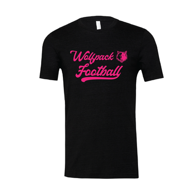 Wolfpack Football AUTHENTICS Bella + Canvas Short Sleeve Triblend T-Shirt Black