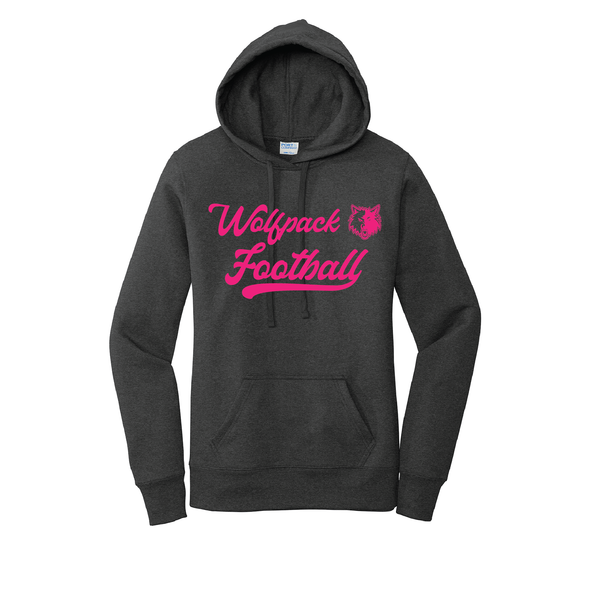 Wolfpack Football AUTHENTICS Port & Company Ladies Hoodie Dark Grey