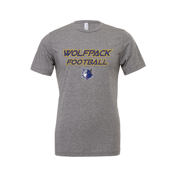 Wolfpack Football FAN Bella + Canvas Short Sleeve Triblend T-Shirt Grey
