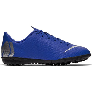 Nike Junior Mercurial Vapor 12 Academy GS JR Turf Artificial Ground Shoe- Blue/Silver