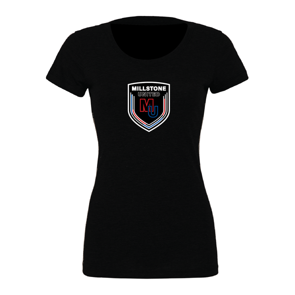 Millstone United (Logo) Bella + Canvas Short Sleeve Triblend T-Shirt Solid Black