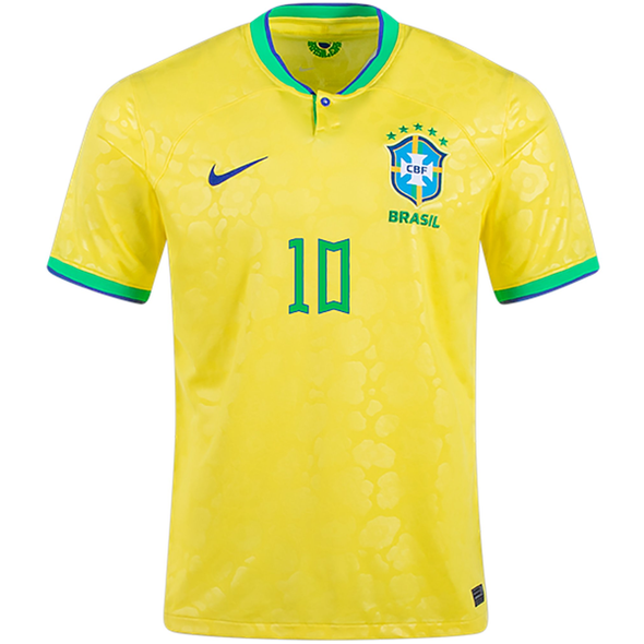 Men's Replica Nike Neymar Jr. Brazil Home Jersey 2022