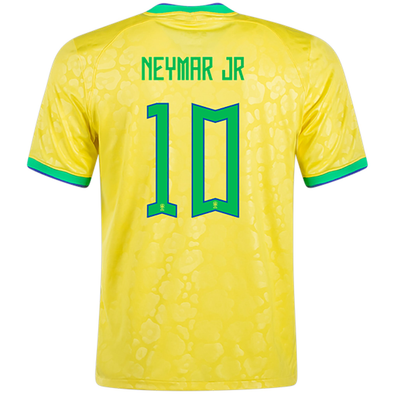 Men's Replica Nike Neymar Jr. Brazil Home Jersey 2022
