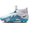 Nike Junior Zoom Mercurial Superfly 9 Academy FG/MG Soccer Cleats - White/Blue/Pink/Black