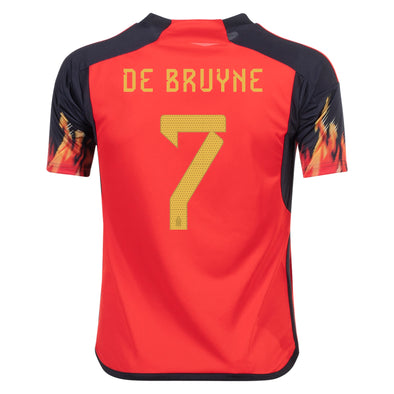 Kid's Replica adidas De Bruyne Belgium Home Jersey 2022